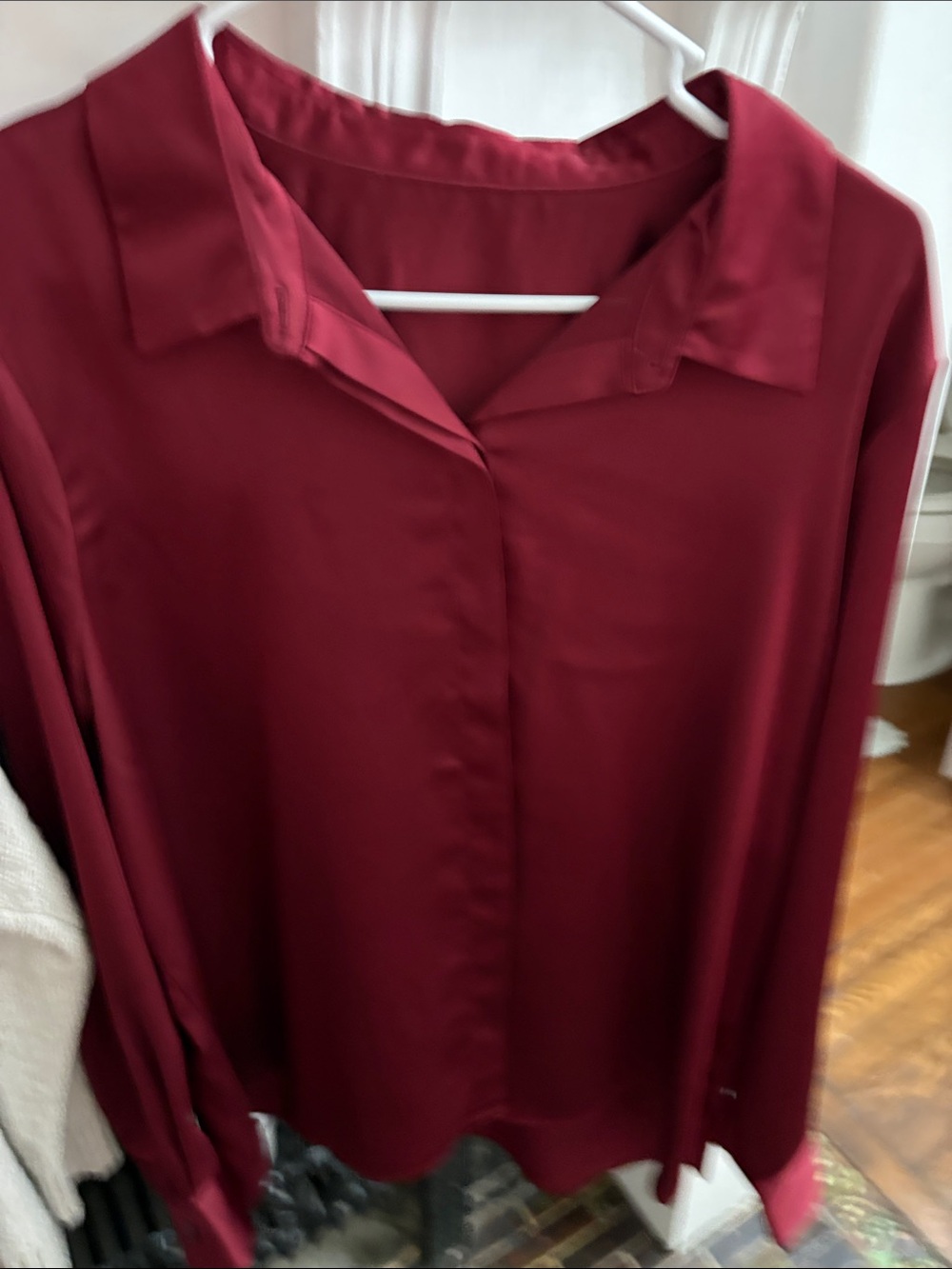 Target Women's Button-Front Blouse in Burgundy